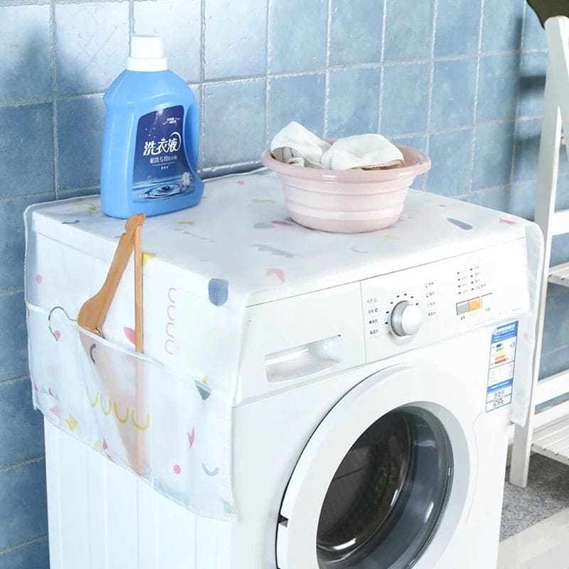 Protective Dust Prove Cover Cloth, Printed Fridge Cover, 6 Pocket Refrigerator Organizer Protective Dust Prove Cover Cloth, Printed Fridge Cover, 6 Pocket Refrigerator Organizer